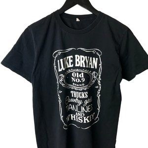 Luke Bryan Old 9 Brand Tanlines Whiskey T Shirt Tour Country Graphic Tee Medium